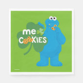 Cookie Monster | Kleeblatt Liebe Serviette (Vorderseite)