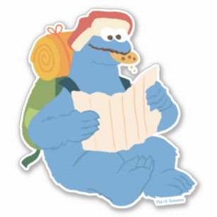 Cookie Monster Lesen einer Karte Aufkleber