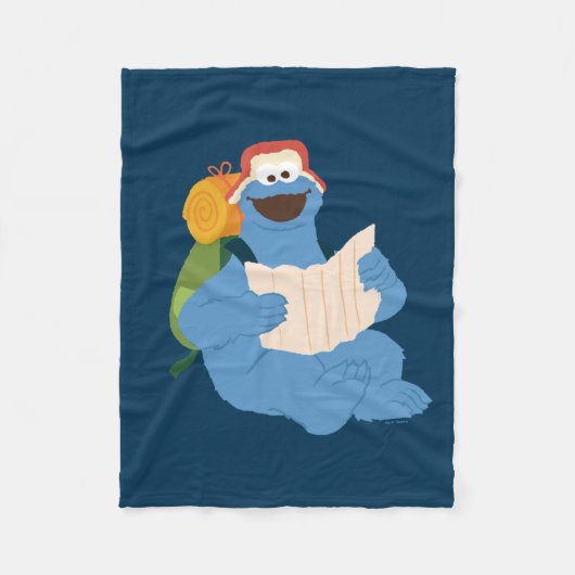 Cookie Monster Lesen einer Karte Fleecedecke (Vorderseite)