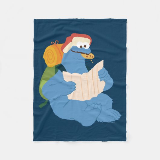 Cookie Monster Lesen einer Karte Fleecedecke (Vorderseite)