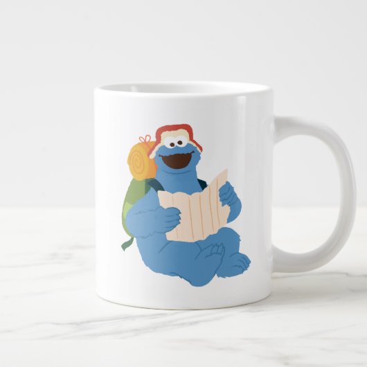 Cookie Monster Lesen einer Karte Jumbo-Tasse (Rechts)