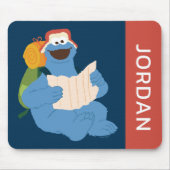 Cookie Monster Lesen einer Karte | Name hinzufügen Mousepad (Vorne)