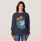 Cookie Monster Lesen einer Karte Sweatshirt (Vorne ganz)