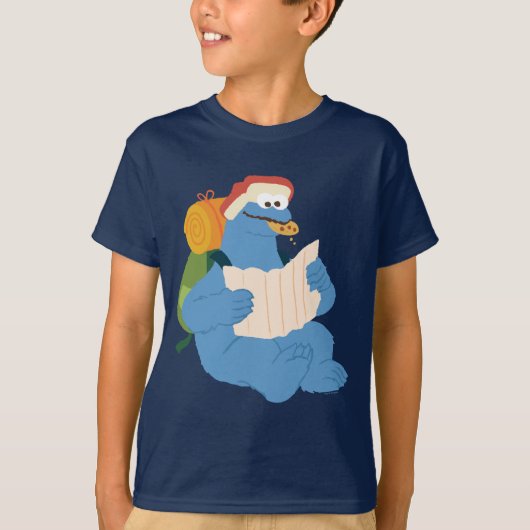 Cookie Monster Lesen einer Karte T-Shirt (Vorderseite)