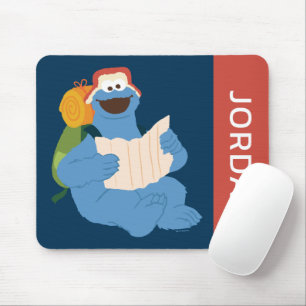 Cookie Monster liest eine Karte   Füge Deinen Name Mousepad