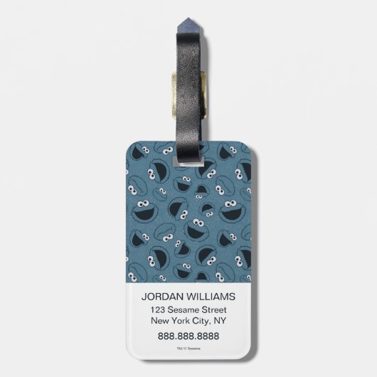 Cookie Monster | Me Hunger Muster Gepäckanhänger (Rückseite vertikal)