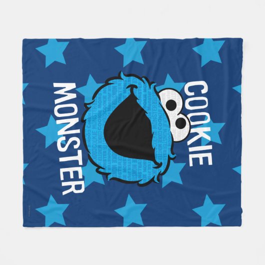 Cookie Monster-Muster Fleecedecke (Vorderseite (Horizontal))
