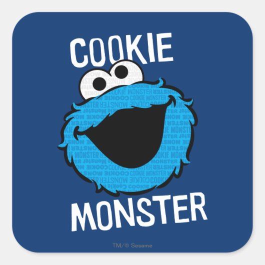 Cookie Monster-Muster Quadratischer Aufkleber (Vorderseite)