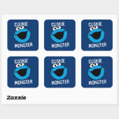 Cookie Monster-Muster Quadratischer Aufkleber (Blatt)
