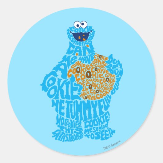 Cookie Monster Musterfilter Runder Aufkleber (Vorderseite)