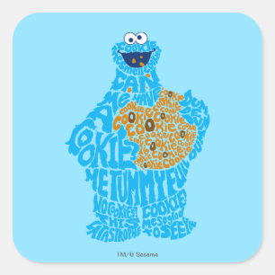 Cookie-Monster-Musterfüllung Quadratischer Aufkleber