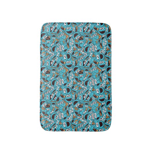 Cookie Monster | Nom Nom Nom Muster Badematte (Vorderseite Vertikal)