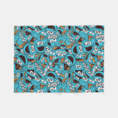Cookie Monster | Nom Nom Nom Muster Fleecedecke (Vorderseite (Horizontal))