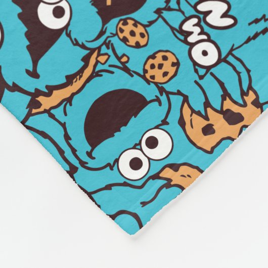 Cookie Monster | Nom Nom Nom Muster Fleecedecke (Ecke)
