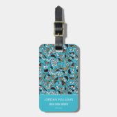 Cookie Monster | Nom Nom Nom Muster Gepäckanhänger (Vorderseite vertikal)