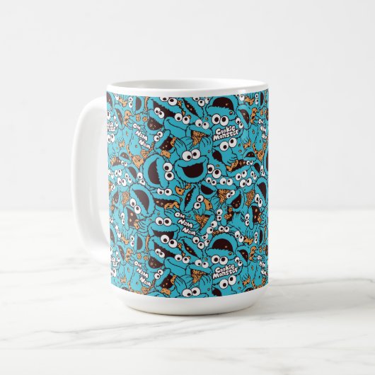 Cookie Monster | Nom Nom Nom Muster Kaffeetasse (Vorderseite Links)