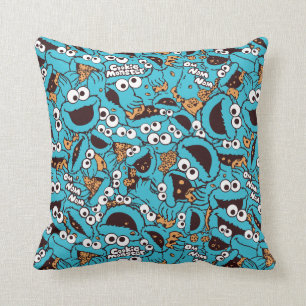 Cookie Monster   Nom Nom Nom Muster Kissen