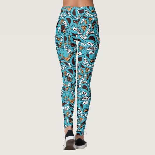 Cookie Monster | Nom Nom Nom Muster Leggings (Rückseite)