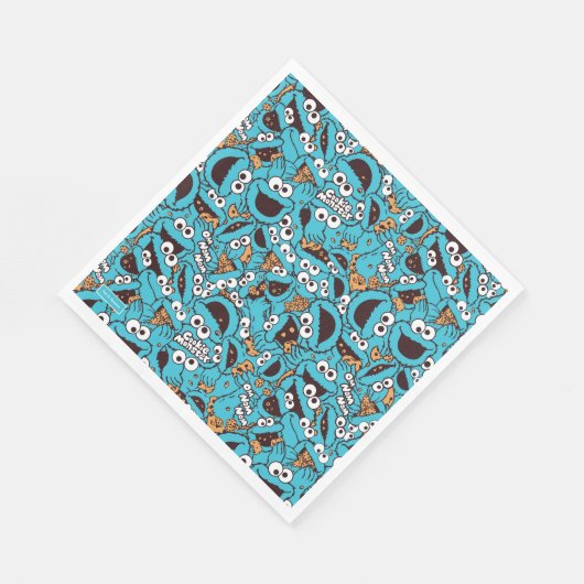 Cookie Monster | Nom Nom Nom Muster Serviette (Ecke)