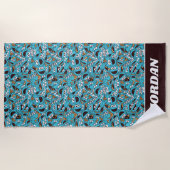 Cookie Monster | Nom Nom Nom Muster Strandtuch (Vorderseite)