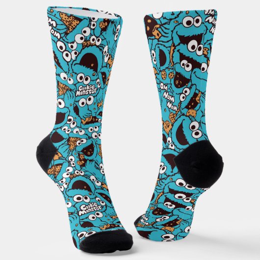 Cookie Monster | Nom Nom Nom Mustersocken Socken (Gewinkelt)
