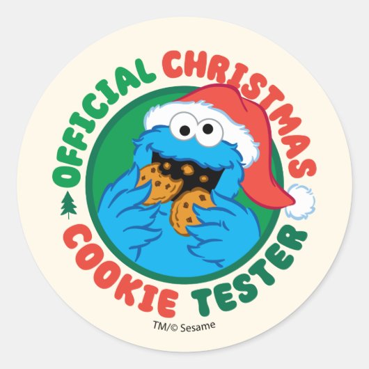 Cookie Monster | Offizieller Weihnachtskochtest Runder Aufkleber (Vorderseite)
