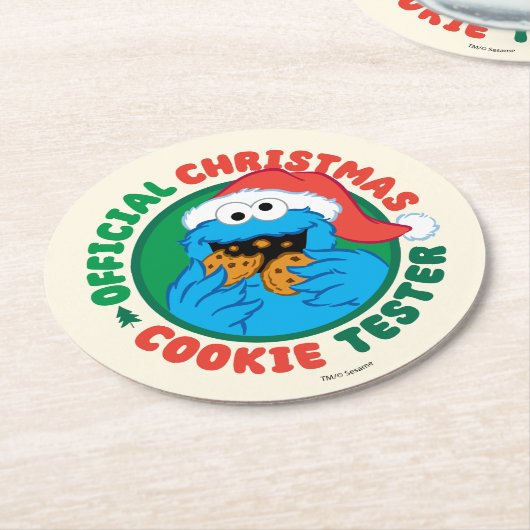 Cookie Monster | Offizieller Weihnachtskochtest Runder Pappuntersetzer (Angewinkelt)