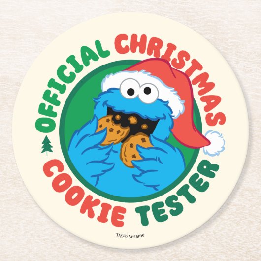 Cookie Monster | Offizieller Weihnachtskochtest Runder Pappuntersetzer (Vorderseite)