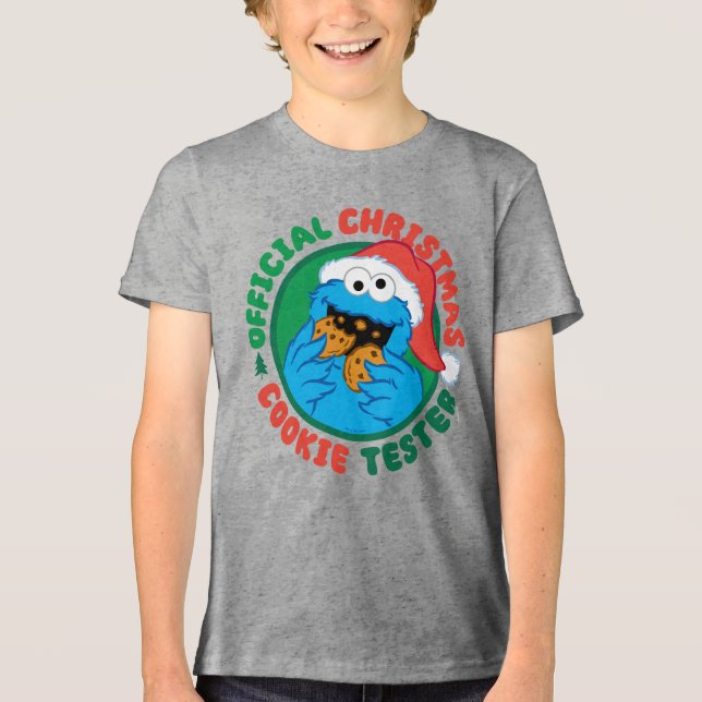 Cookie Monster | Offizieller Weihnachtskochtest Tri-Blend Shirt (Vorderseite)