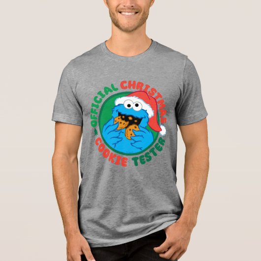 Cookie Monster | Offizieller Weihnachtskochtest Tri-Blend Shirt (Vorderseite)