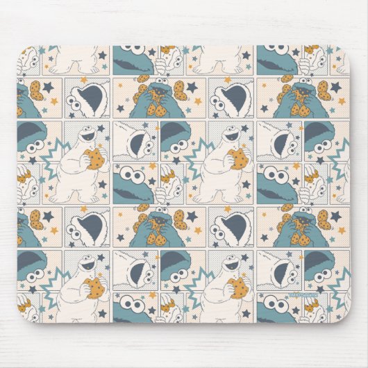 Cookie Monster | Om Nom Nom Comic Pattern Mousepad (Vorne)
