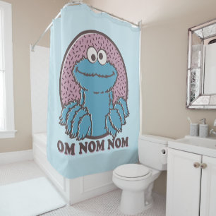Cookie Monster Om Nom Nom Duschvorhang