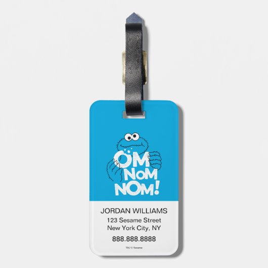 Cookie Monster | Om Nom Nom! Gepäckanhänger (Rückseite vertikal)