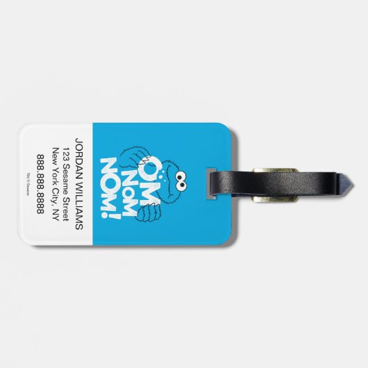 Cookie Monster | Om Nom Nom! Gepäckanhänger (Rückseite horizontal)