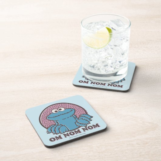 Cookie Monster | Om Nom Nom Getränkeuntersetzer (Rechte Seite)
