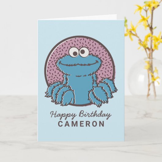 Cookie Monster | Om Nom Nom Karte (Gelbe Blume)
