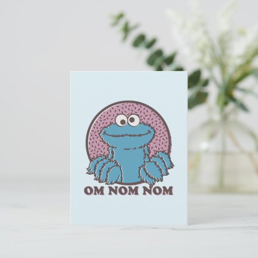Cookie Monster | Om Nom Nom Postkarte (Stehend Vorderseite)