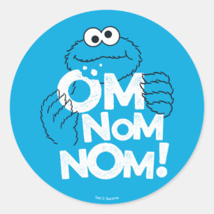 Cookie-Monster Om Nom Nom! Runder Aufkleber