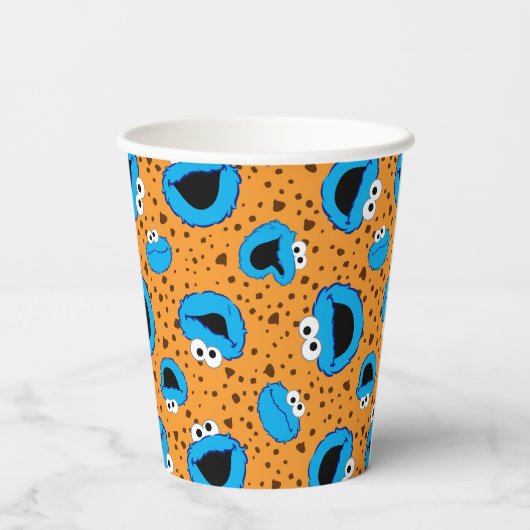 Cookie Monster on Cookie Pattern Pappbecher (Rückseite)