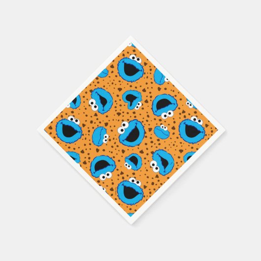 Cookie Monster on Cookie Pattern Serviette (Ecke)