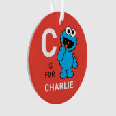 Cookie Monster | Personalisierter Name mit Foto Ornament (Vorderseite)
