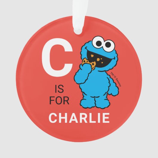 Cookie Monster | Personalisierter Name mit Foto Ornament (Vorderseite)