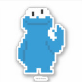 Cookie Monster Pixel Art Aufkleber (Vorderseite)