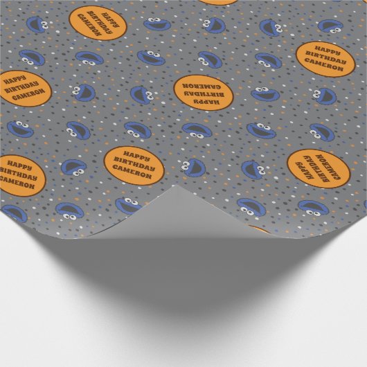 Cookie Monster | Polka-Dottern-Muster der 80er-Jah Geschenkpapier (Ecke)