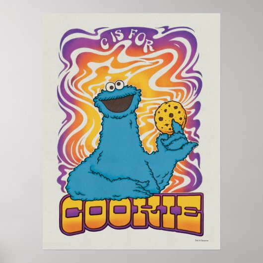 Cookie Monster | Psychedelisch Poster (Vorne)