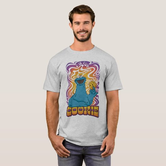 Cookie Monster | Psychedelisch T-Shirt (Vorne ganz)