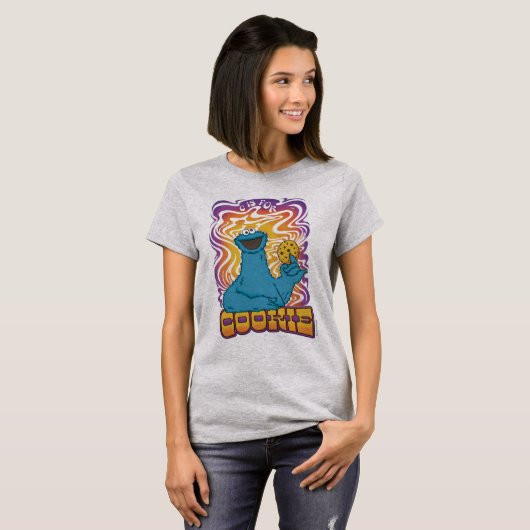 Cookie Monster | Psychedelisch T-Shirt (Vorne ganz)