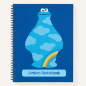 Cookie Monster Rainbows Zeichnend Notizblock (Vorderseite)