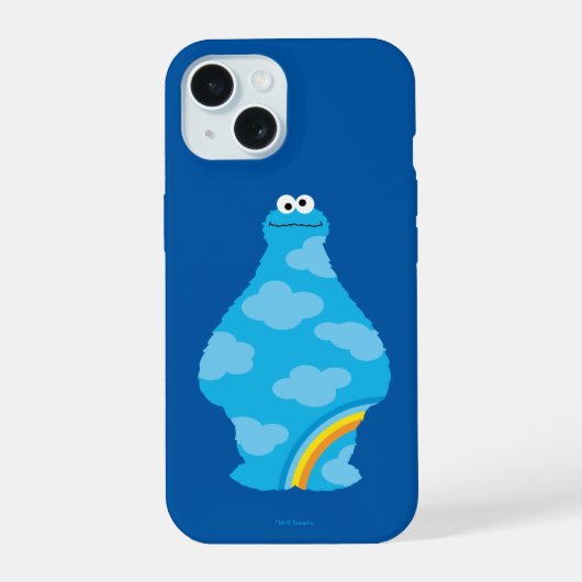 Cookie Monster Regenbögen iPhone 15 Hülle (Rückseite)