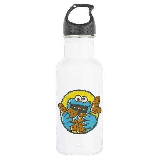 Cookie Monster Retro Edelstahlflasche (Vorderseite)